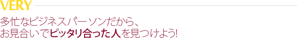 多忙なビジネスパーソンだから、お見合いでピッタリ合った人を見つけよう!